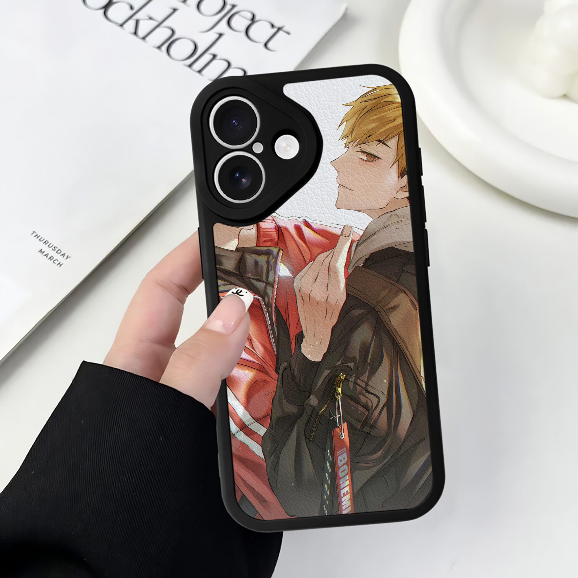 （画像用） ハイキュー!! Haikyu!! 【iPhone 16シリーズ対応】シリコンスマホケース（レザー調） 材質：シリコン